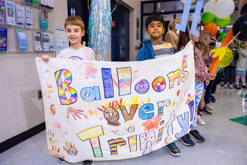 Students in a balloon parade